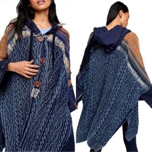 Free People Sammy Cable Knit Poncho